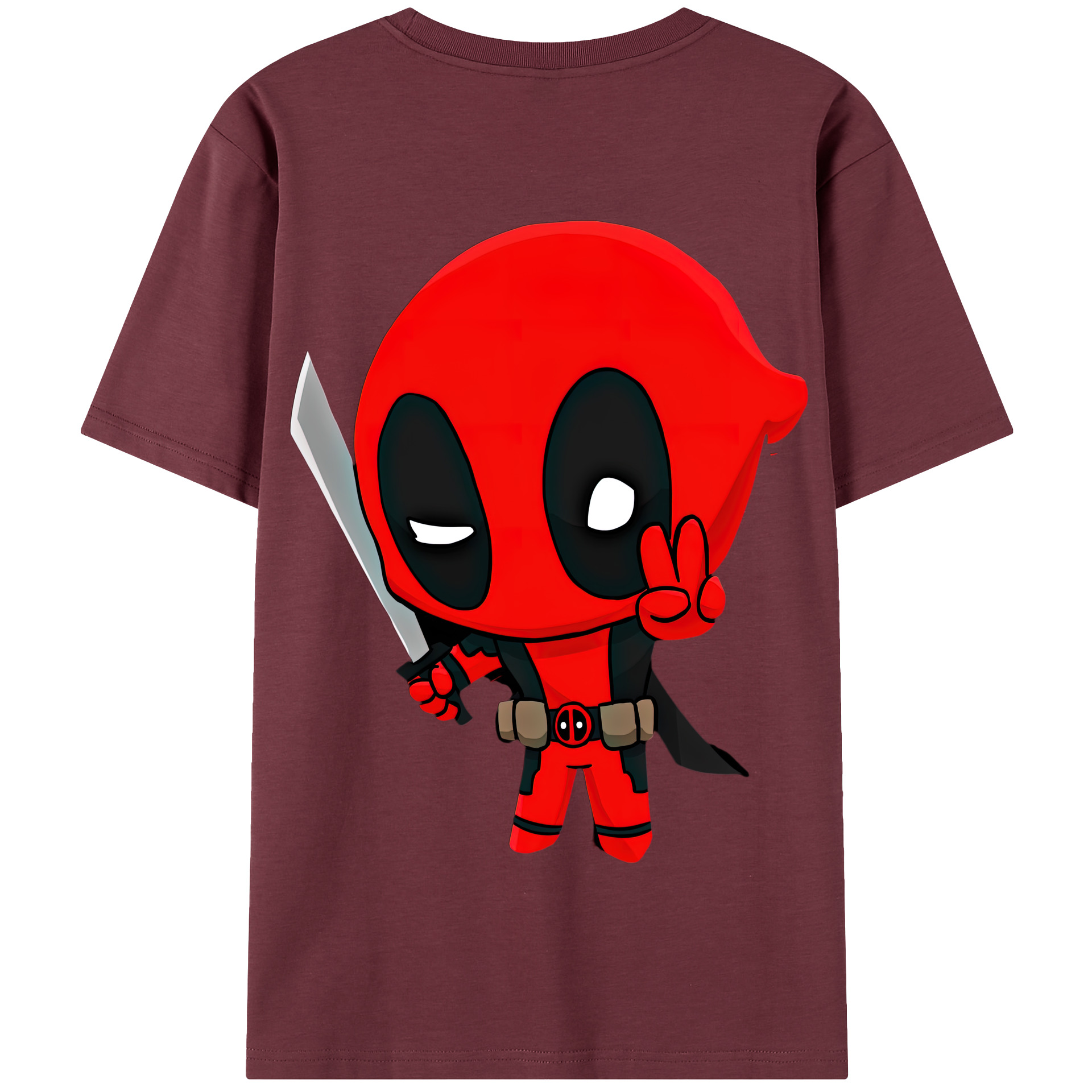 （画像用） Deadpool デッドプール 綿100％半袖Tシャツ（背面プリント）